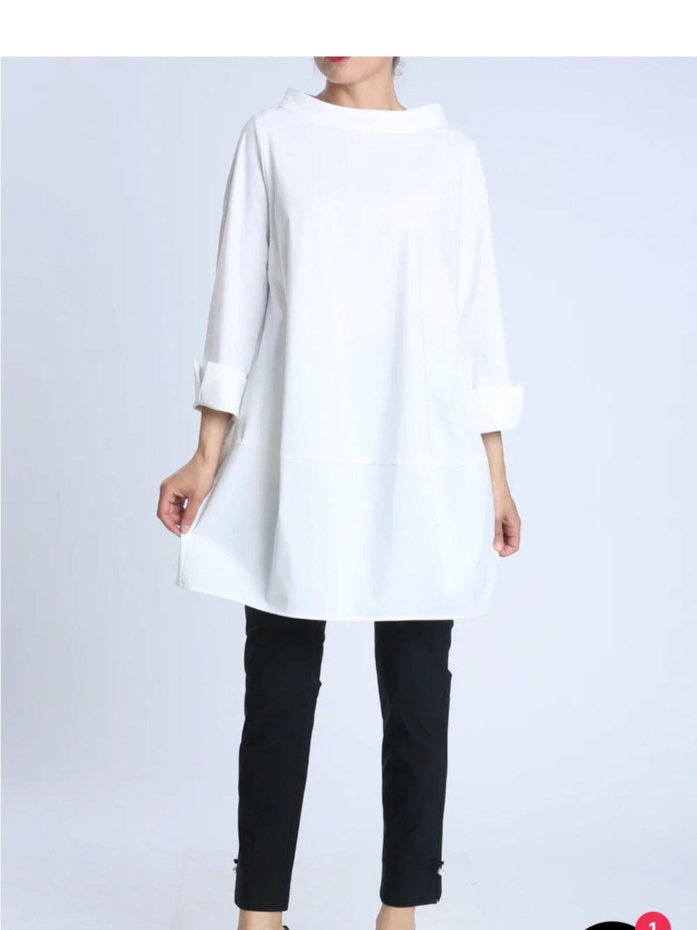 White Women's Boatneck Tunic Top